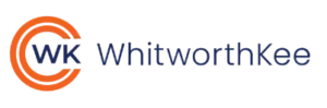 Horizontal WhitworthKee logo in full color.